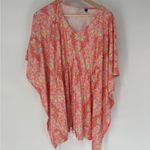 Talbots X Cabana Life Printed Oversized Swim Coverup with Tassels Pink Photo 1