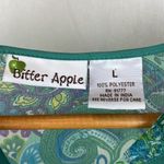 Bitter Apple Green & Blue Print Sheer Swim Bathing Suit Cover Up Dress L Size L Photo 4