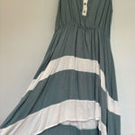 Papaya  Teal and White High Low Dress Photo 0