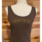 DKNY  Jeans Women's Brown Rhinestone Embellished Tank Top Size L Photo 5