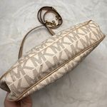 Michael Kors Shoulder Bag Jet Set Monogram White Tan Signature Crossbody Photo 3