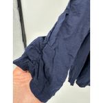 Lane Bryant  Shirt Women 22/24 Navy Blue NWT 1/2 Sleeve Cinch Cotton Casual Photo 4