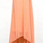 Anthropologie Sleeveless Chiffon Flowy Peach Pink Orange High Low Dress Small Photo 0