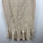 Simplee Apparel Simplee‎ Smocked Dress Size Medium NWT Tan Boho Midi Ruffle Sleeve Summer Cotton Photo 2