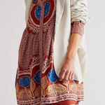 Free People Smell the Roses Boho Floral Long Sleeve Mini Shirt Dress S Photo 0