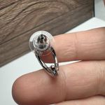 Swavorski Swarovski Crystal Silver Tone Pave Half Hoop Pierced Earrings (Swan Signed) Photo 6