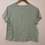 American Eagle Green Cropped Tee with Mushroom and Flower Design Size M Photo 1