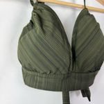 Mossimo Dark Green Stripe Padded Swim Bikini Top D/DD Size XL Photo 2