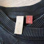 Pilcro by Anthropologie Washed Black Asymmetrical Seam Sweatshirt Size S Photo 4