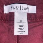 White House | Black Market Red Velour Straight Leg Pants Photo 7