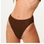 Good American  crinkle good basic cheeky bikini bottom mocha001 size 7/8 Photo 1