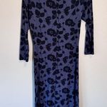 Pendleton  Blue Black Floral Mini Ruched Bodycon Dress Women S Casual Long Sleeve Photo 4