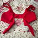 Adjustable Front Tie Red Bikini Top Size M Photo 0