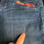 Bebe Women's Vintage  Stretch Skinny Jeans with Red Zipper Accents Size 26 Photo 8