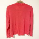 American Eagle  Medium Henley Sweater Medium Pink Cotton Knit Relaxed Pullover Photo 4