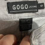 GOGO Skinny Jean in pale gray with rhinestone front button Size 9 Photo 6