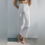 ZARA NWT Wide Leg Tailored White Denim Jeans Size EU 40 US 8 Photo 3
