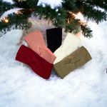 Women’s Winter Headband Ribbed Knit Twisted Knot Fall Cozy Lounge Red Photo 1