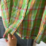 Vintage green plaid smocked button down shirt Size L Photo 3