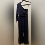 Susana Monaco NEW  One Shoulder Long Sleeve Jumpsuit Midnight Navy Size S Photo 2