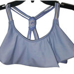 Xhilaration Swim Top Braided Straps Ruffle Hem Blue Swimwear Top Photo 0