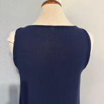 Ya Wei Women Vintage Navy & Cream Layered Sleeveless Relaxed Fit Midi Dress M Blue Size M Photo 7