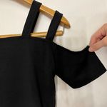 SheIn Double Strap Open Shoulder Black Shirt Photo 1