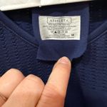 Athleta  Navy Blue Short Sleeve Stretch Fitness Exercise Running Shirt Top EUC Md Photo 2