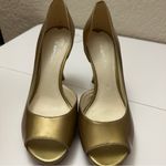 Via Spiga Platinum Gold Peep Toe‎ Platform Heel Size 7M Patent Leather Photo 7