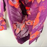 Free People  Tuscan Dreams Purple Floral Wrap Long Sleeve Tunic S Photo 98