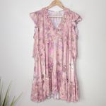Spell & The Gypsy Wild Bloom Floral Mini Dress Blush Small Boho Festival Whimsy Pink Photo 3