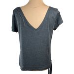 Loft Shirt Tee V-Back Side Tie Grey Size M Medium Cotton Modal Photo 2
