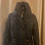 Cole Haan Women's M Black zip puffer collar vest coat w/ gold hardware Photo 6
