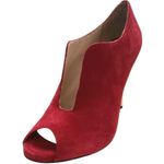 Pour La Victoire  " Vive" Red Kid Suede Open-Toe Booties Photo 2