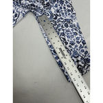 Cathy Daniels Womans  Pullover Blouse XL Blue White Studs V Neck 3/4 Sleeve Photo 6