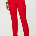 FIGS  Yola Skinny Scrub Pants in Pop Red Size XS PETITE Inseam Medical Utility Photo 0