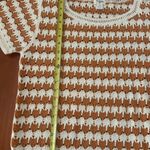 Cost Plus World Market Orange Ivory Stripe Crochet Knit Top Size Small Medium White Photo 6