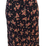 Caslon  Floral Midi Skirt Size 14 Black Pink Lined Photo 0