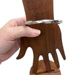 Silver Tone Bangle Bracelet, swirl pattern, feminine, boho, dressy, wedding Photo 1