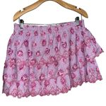 Love Shack Fancy  Women’s Size M Lilac Pink Floral Print Tiered Mini Skirt Photo 0
