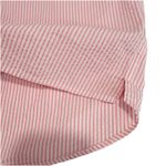 LL Bean Vacationland Seersucker Pink White Striped Popover Shirt Size LARGE Photo 5