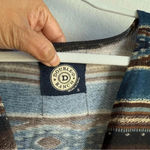 Double D Ranch Women’s Western Double Pocket Suede Fringe Cardigan Duster Size S Blue Photo 9