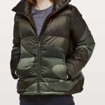 Lululemon Cloudscape Puffer Jacket Coat Dark Olive Camo | Rare 2018 | Size 8 Photo 0