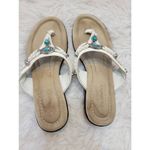 G.H. Bass & Co. White w/ Turquoise decals Wedge Sandals Size 6 Bass Tilda Photo 2