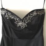 White House | Black Market Black Strapless Floral Print Dress Photo 2