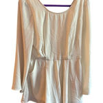 Illa Illa  Women's Ivory Long‎ Sleeve Scoop short jumpsuit M Photo 0