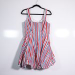 NEW Tuckernuck Sadie Americana Stripe Cotton Poplin Red Blue Wavy Stripe Dress S Photo 0