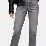 Topshop Gray Cropped Straight Leg Jeans Photo 28