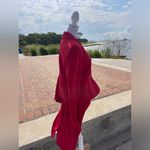 Danny & Nicole  Y2K two piece red polyester power skirt suit midi length. Sz 10P. Photo 3