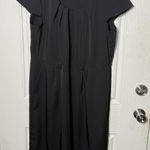 Olivia Matthews  Fit Flare Dress‎ Size 20 Black Cap Sleeves Side Zip Pockets Photo 0